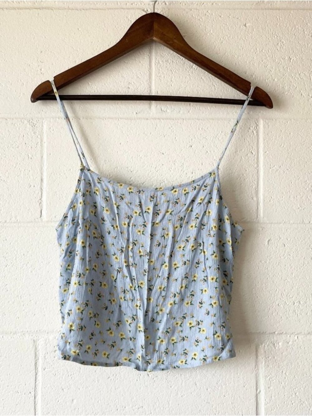 Blue Floral Boho Cottage Core Spaghetti Strap Tank Top